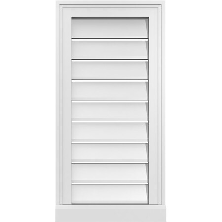 Ekena Millwork Vertical Surface Mount PVC Gable Vent: Functional, w/ 2"W x 2"P Brickmould Sill Frame, 14"W x 28"H GVPVE14X2803SF